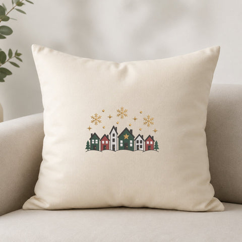 Winter Village Embroidery Design – Christmas Houses Snowflakes Holiday Machine Embroidery File Embroidery/Applique DESIGNS PatternFeed8 
