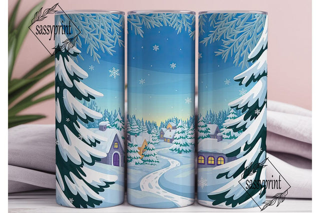 Winter Village Snowy Forest 20oz Tumbler Sublimation sassyprint 