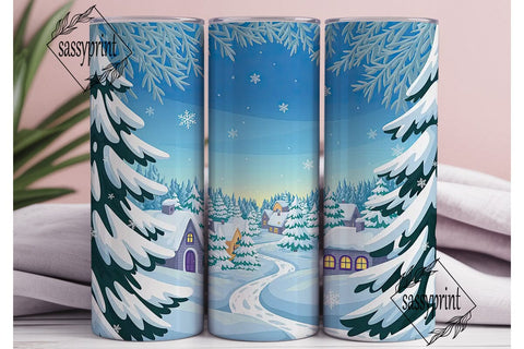 Winter Village Snowy Forest 20oz Tumbler Sublimation sassyprint 