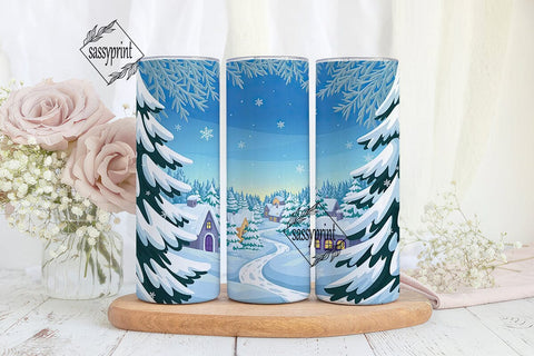 Winter Village Snowy Forest 20oz Tumbler Sublimation sassyprint 