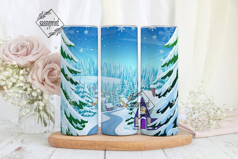 Winter Village Snowy Forest 20oz Tumbler Sublimation sassyprint 