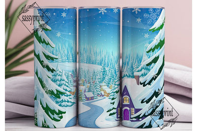 Winter Village Snowy Forest 20oz Tumbler Sublimation sassyprint 