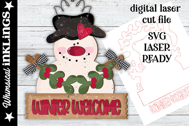 Winter Welcome Snowman SVG Whimsical Inklings 