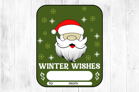 Winter Wishes PNG Christmas Money Card Holder Sublimation CraftLabSVG 