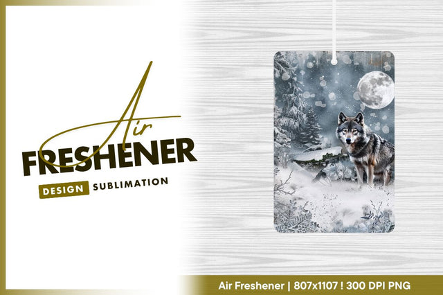 Winter wolf under full moon fantasy scene Sublimation Regulrcrative 
