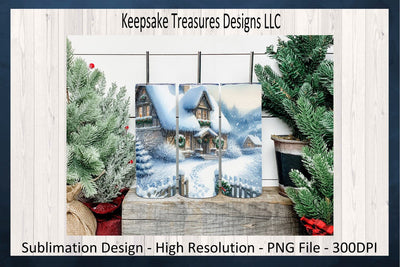 Winter Wonderland 20oz Straight Tumbler Set Seven Different Designs Sublimation PNG Sublimation Keepsake Treasures Designs LLC. 