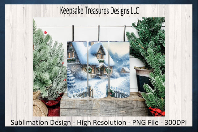 Winter Wonderland 20oz Straight Tumbler Set Seven Different Designs Sublimation PNG Sublimation Keepsake Treasures Designs LLC. 