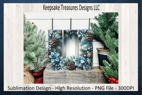 Winter Wonderland 20oz Straight Tumbler Set Seven Different Designs Sublimation PNG Sublimation Keepsake Treasures Designs LLC. 