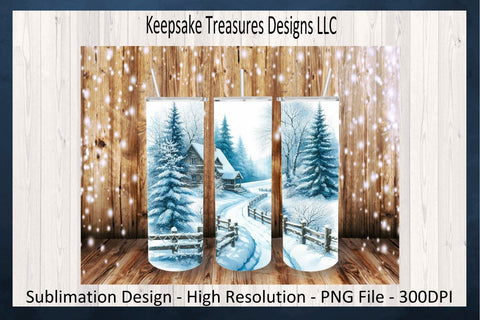 Winter Wonderland 20oz Straight Tumbler Set Seven Different Designs Sublimation PNG Sublimation Keepsake Treasures Designs LLC. 