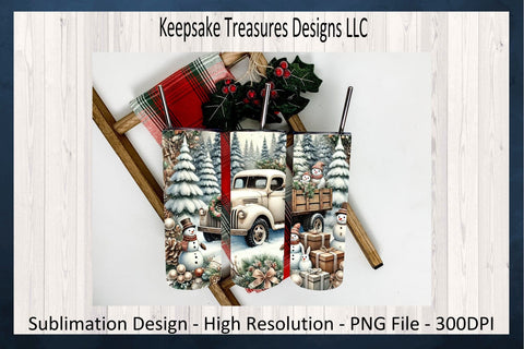 Winter Wonderland 20oz Straight Tumbler Set Seven Different Designs Sublimation PNG Sublimation Keepsake Treasures Designs LLC. 