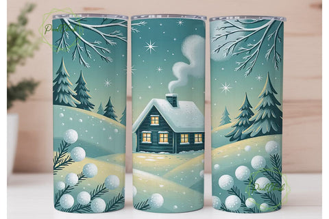 Winter Wonderland 20oz Tumbler Wrap Sublimation PixelChick 