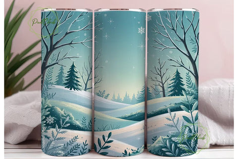 Winter Wonderland 20oz Tumbler Wrap Sublimation PixelChick 