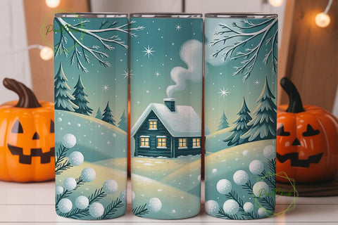Winter Wonderland 20oz Tumbler Wrap Sublimation PixelChick 