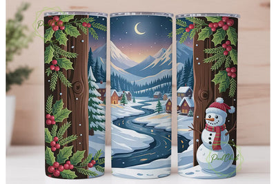 Winter Wonderland 20oz Tumbler Wrap Sublimation PixelChick 