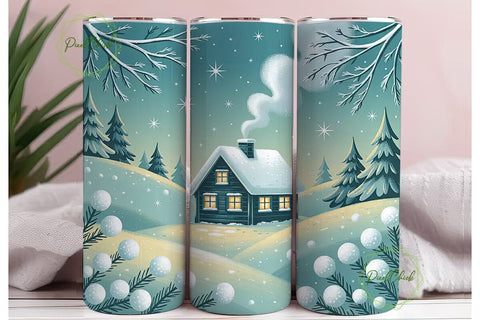 Winter Wonderland 20oz Tumbler Wrap Sublimation PixelChick 