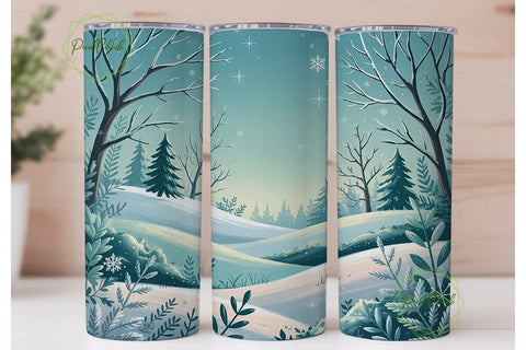 Winter Wonderland 20oz Tumbler Wrap Sublimation PixelChick 