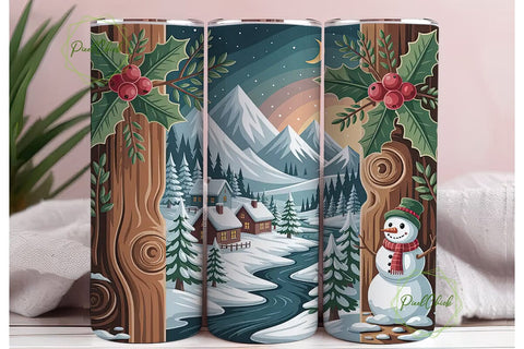 Winter Wonderland 20oz Tumbler Wrap Sublimation PixelChick 
