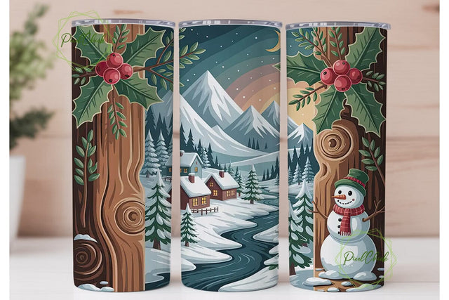 Winter Wonderland 20oz Tumbler Wrap Sublimation PixelChick 