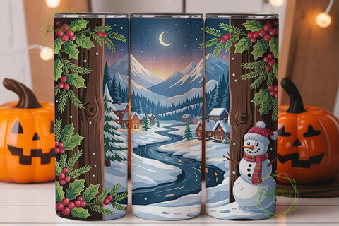 Winter Wonderland 20oz Tumbler Wrap Sublimation PixelChick 