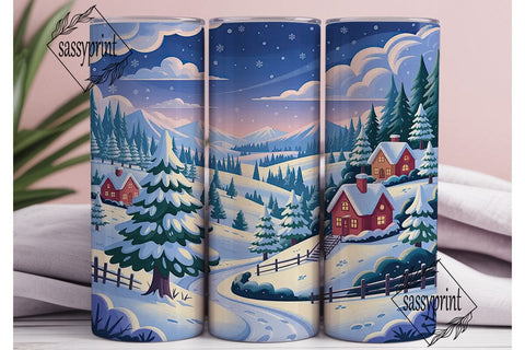 Winter Wonderland Cabin 20oz Tumbler Sublimation sassyprint 