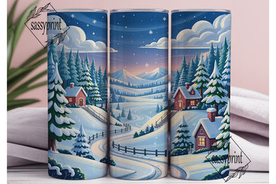 Winter Wonderland Cabin 20oz Tumbler Sublimation sassyprint 