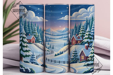 Winter Wonderland Cabin 20oz Tumbler Sublimation sassyprint 