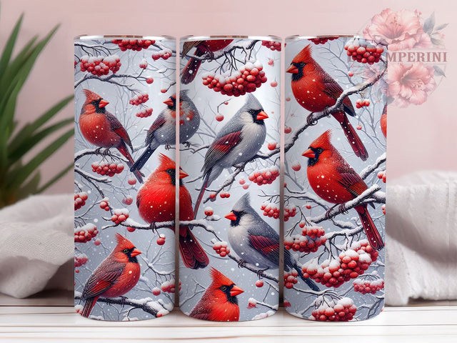 Winter Wonderland Christmas Cardinal Tumbler, Winter Wonderland Design, 20oz Wrap, Festive Bird Drinkware, Holiday Sublimation, Winter Decor, Seasonal Gift Sublimation Li Zamperini 