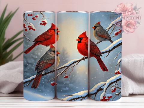Winter Wonderland Christmas Cardinal Tumbler, Winter Wonderland Design, 20oz Wrap, Festive Bird Drinkware, Holiday Sublimation, Winter Decor, Seasonal Gift Sublimation Li Zamperini 