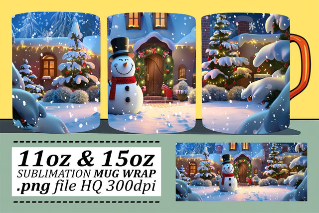 Winter Wonderland Christmas Mug Wrap for Sublimation - 11oz & 15oz Sublimation afrosvg 