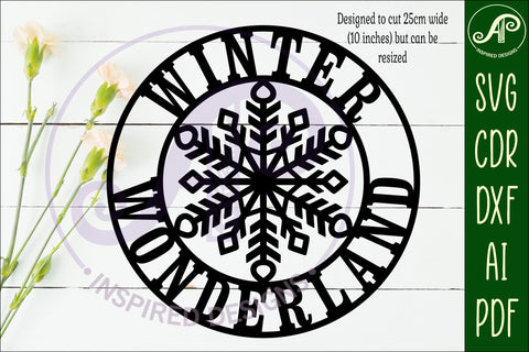 Winter Wonderland Christmas wall sign svg laser cut file SVG APInspireddesigns 