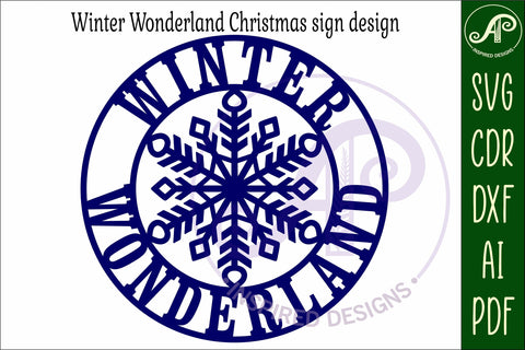 Winter Wonderland Christmas wall sign svg laser cut file SVG APInspireddesigns 