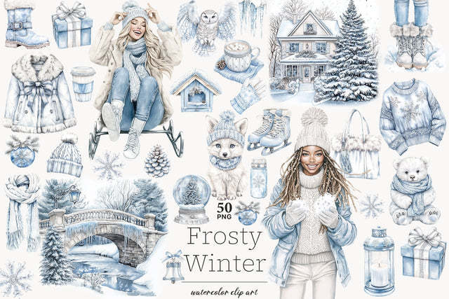 Winter Wonderland Clip Art Bundle | Cozy Cabin Snowy Clipart SVG GlamArtZhanna 