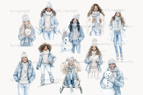 Winter Wonderland Clip Art Bundle | Cozy Cabin Snowy Clipart SVG GlamArtZhanna 