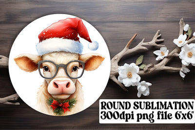 Winter Wonderland Cow Circle Ornaments - Sublimation Delight Sublimation afrosvg 