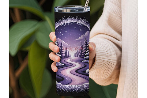 Winter Wonderland Glitter 20oz Tumbler Sublimation DesignSVG 