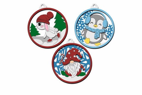 Winter Wonderland Laser Cut Christmas Ornaments SVG LaserCutano 