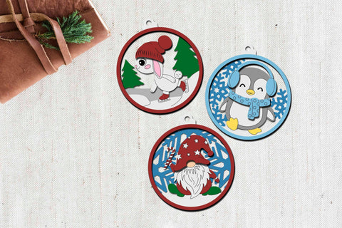 Winter Wonderland Laser Cut Christmas Ornaments SVG LaserCutano 