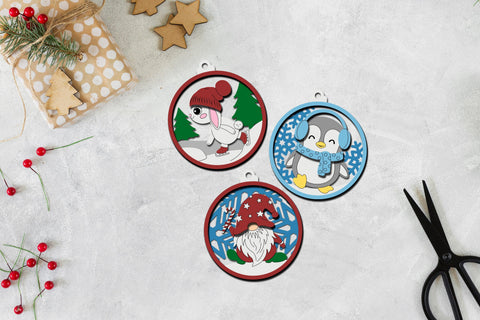 Winter Wonderland Laser Cut Christmas Ornaments SVG LaserCutano 