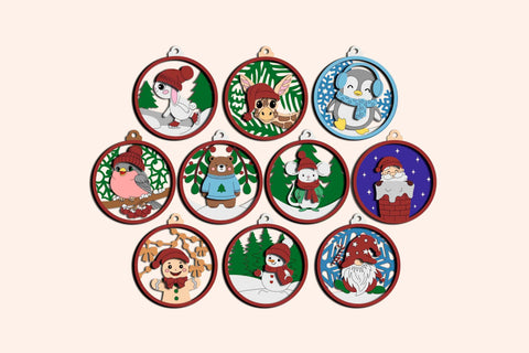 Winter Wonderland Laser Cut Christmas Ornaments SVG LaserCutano 