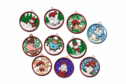 Winter Wonderland Laser Cut Christmas Ornaments SVG LaserCutano 