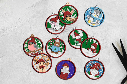 Winter Wonderland Laser Cut Christmas Ornaments SVG LaserCutano 