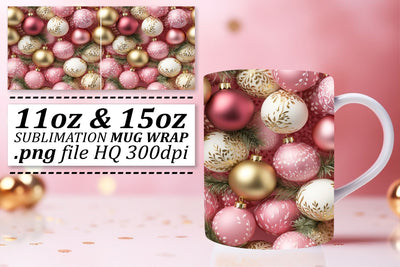 Winter Wonderland Magic: Christmas Ornaments Mug Wrap Sublimation afrosvg 