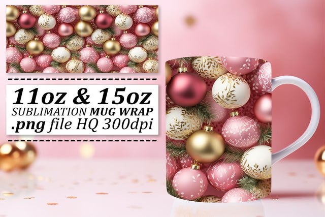 Winter Wonderland Magic: Christmas Ornaments Mug Wrap Sublimation afrosvg 