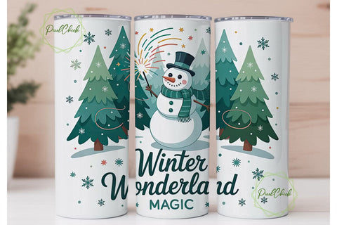 Winter Wonderland Magic Tumbler Wrap Sublimation PixelChick 