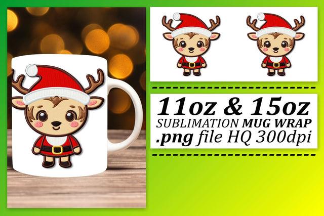 Winter Wonderland Mug Wrap: Embroidered 3D Sublimation afrosvg 