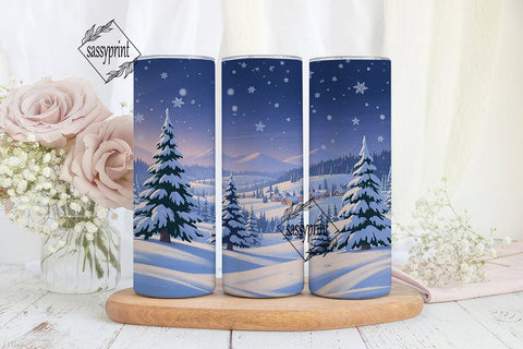 Winter Wonderland Snow Scene Tumbler Sublimation sassyprint 