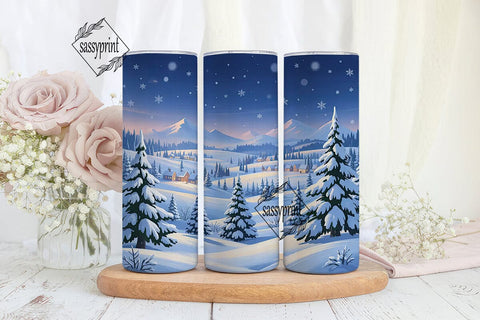 Winter Wonderland Snow Scene Tumbler Sublimation sassyprint 