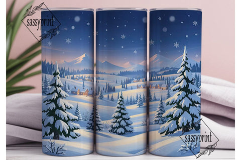 Winter Wonderland Snow Scene Tumbler Sublimation sassyprint 