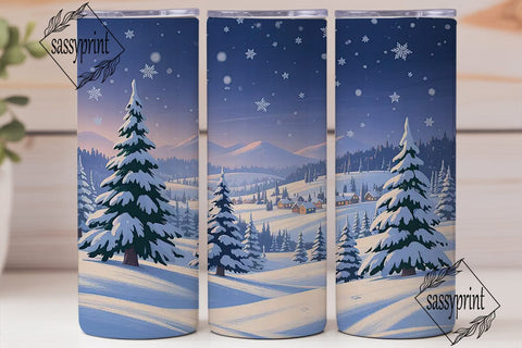 Winter Wonderland Snow Scene Tumbler Sublimation sassyprint 