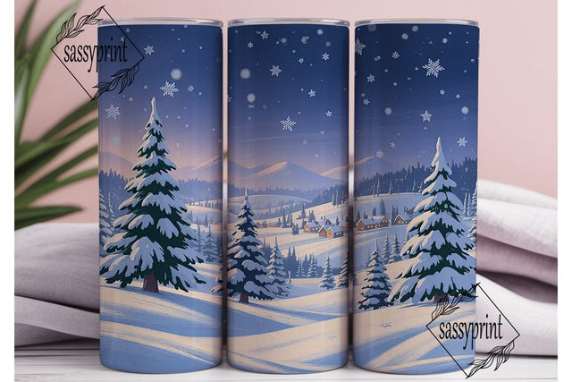 Winter Wonderland Snow Scene Tumbler Sublimation sassyprint 